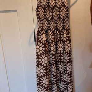 Hill House Brown and Cream Textured Dress